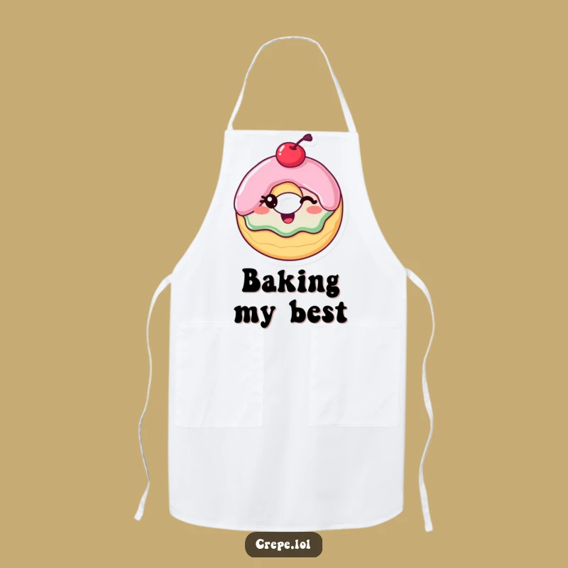 Funny Winking Donut Apron: Hilarious Kitchen Wear for Sweet Cooks