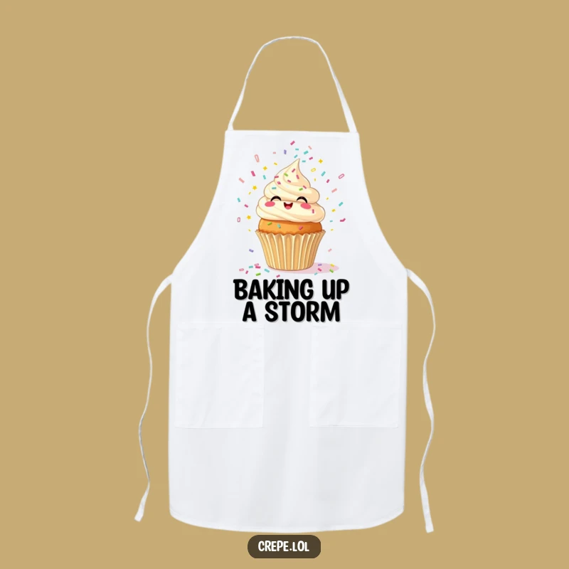 Funny Giggling Cupcake Spouting Confetti Apron - Kitchen Fun!