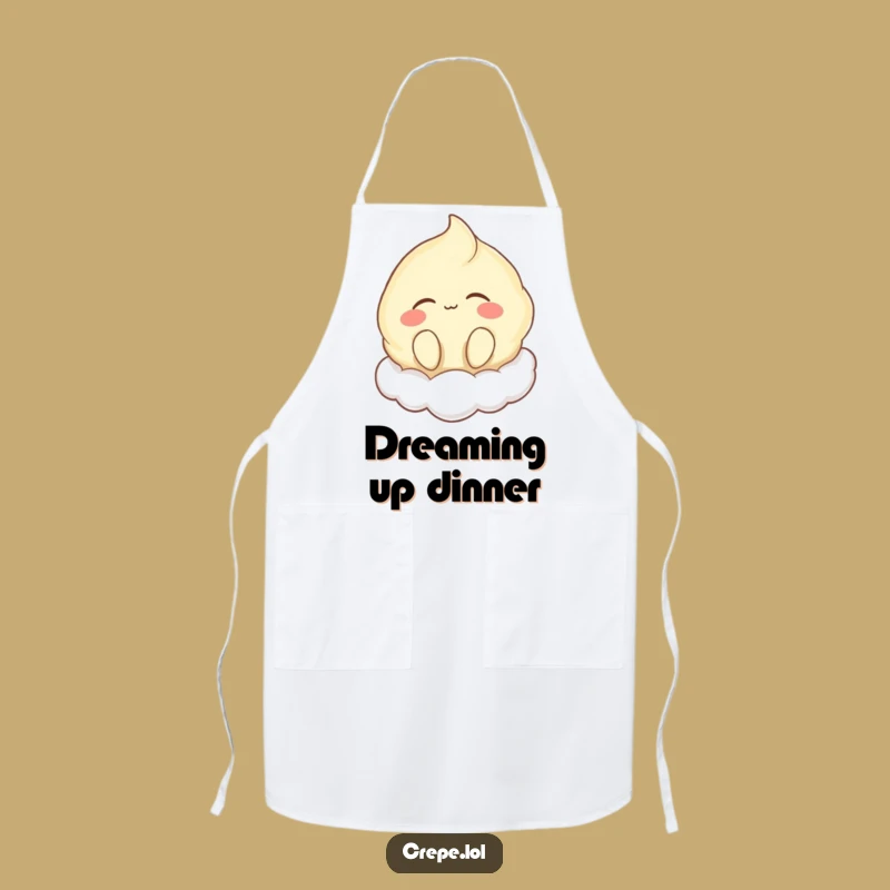 Funny Cloud Crepe Apron: Cook with Calmness & Cheer