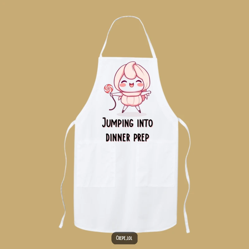 Funny Crepe Jumps Rope Apron: Cook Up Laughs in the Kitchen