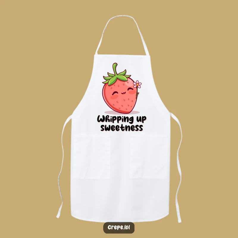 Funny Strawberry Flower Apron: Blushing Baker's Sweet Gift for Kitchen Joy
