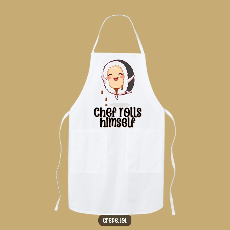 Funny Sushi Cartwheel Apron - Hilarious Kitchen Wear for the Energetic Cook