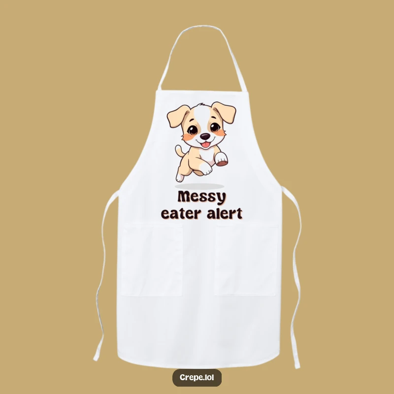 Funny Puppy Chasing Tail Apron, Cook with Playful Dog Charm