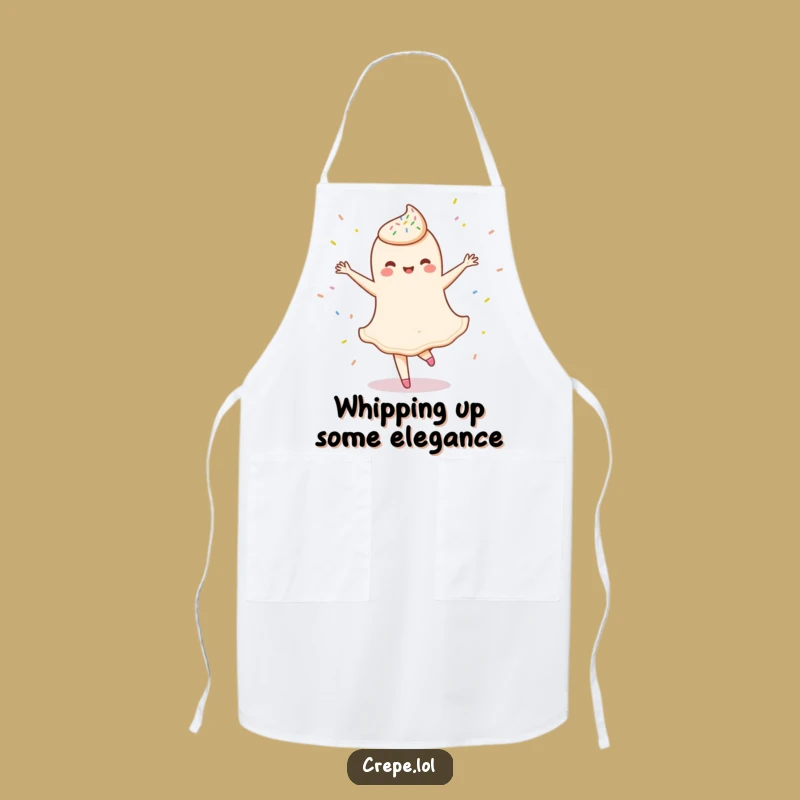 Funny Ballet Crepe Apron: Kitchen Pirouettes with a Humorous Touch