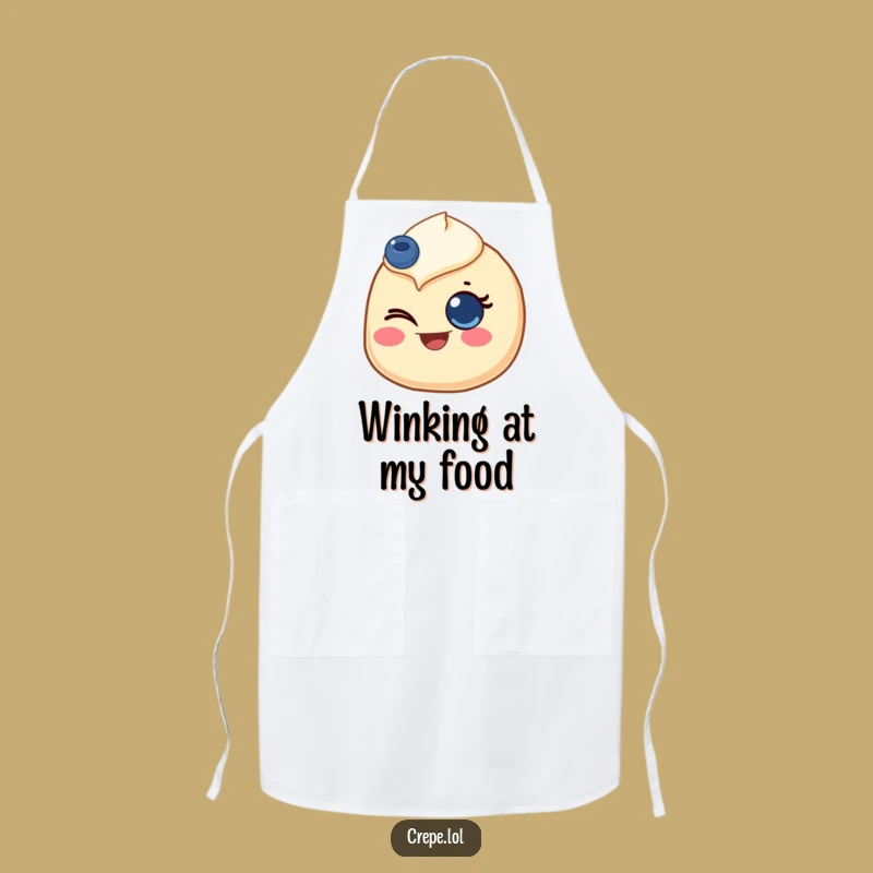 Funny Winking Crepe Apron - Joyful Kitchen Gift