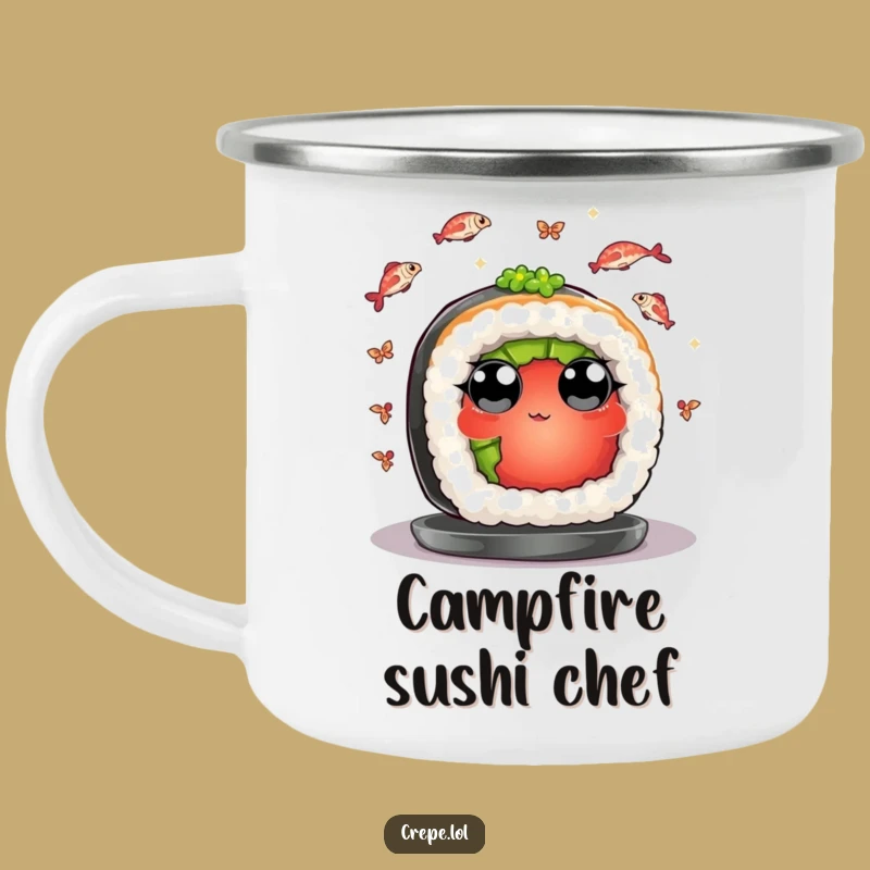 Funny Sushi Juggling Camping Mug: Adventure with Hilarious Flair