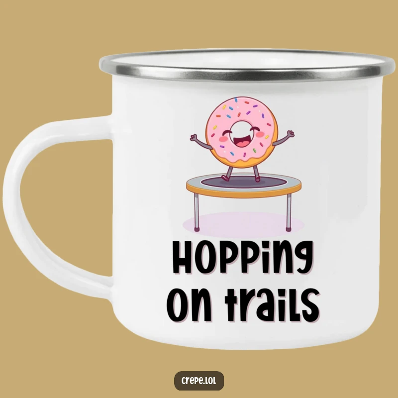 Funny Donut Trampoline Camping Mug: Hilarious Sprinkled Adventure Gift