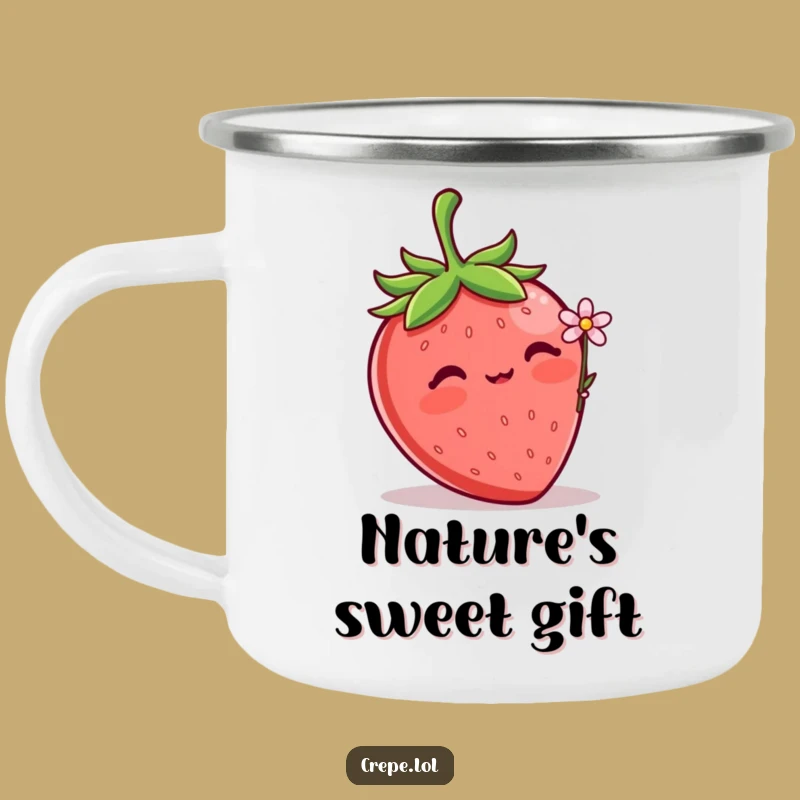 Funny Strawberry Flower Camping Mug: Sweet Berry's Outdoor Gift for Gentle Moments