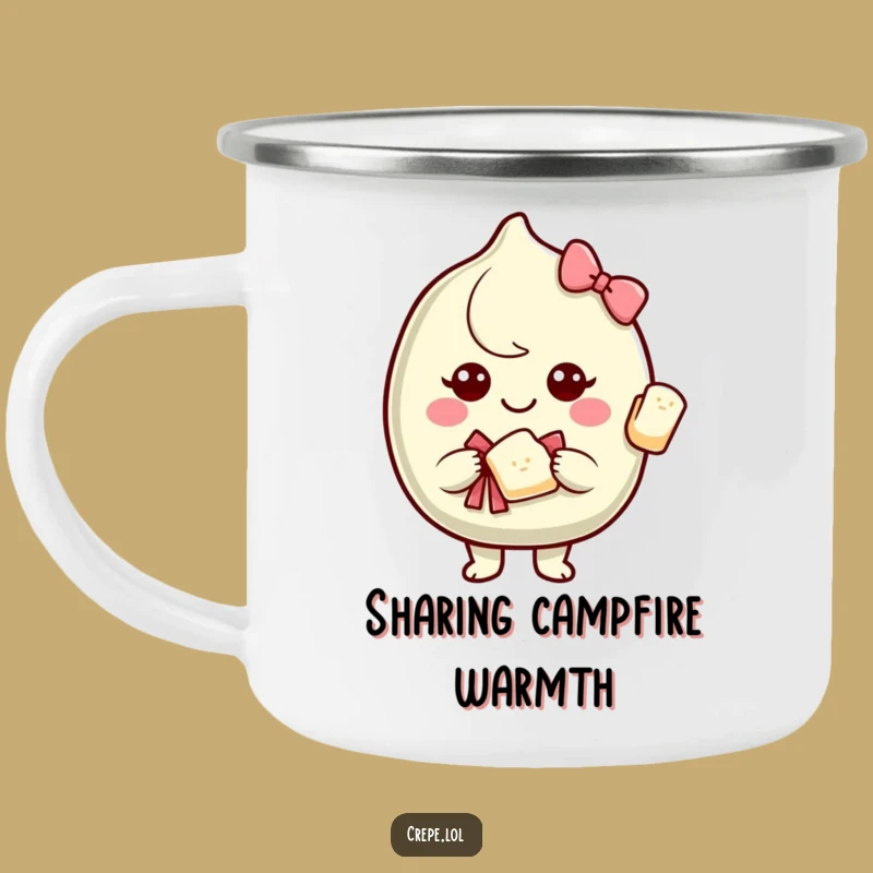 Funny Sharing Crepe Camping Mug: Share Warmth Outdoors
