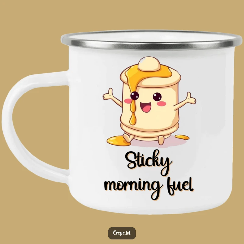 Funny Pancake Syrup Camping Mug - Adventure Breakfast Character Cup