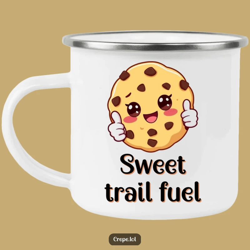 Durable Funny Cookie Thumbs Up Camping Mug: Adventure with Hilarious Baked Companions