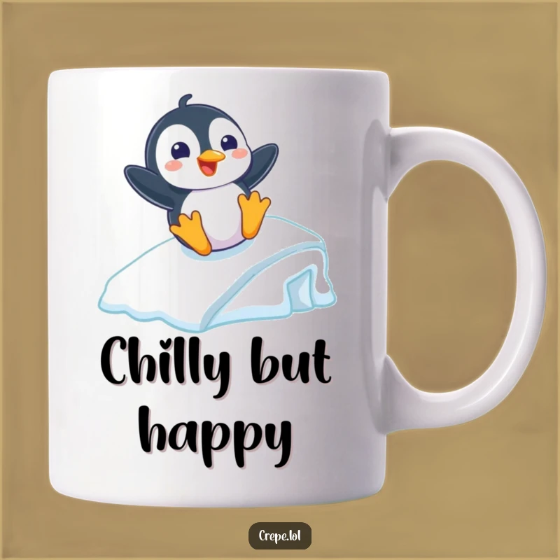 Funny Penguin Sliding Ramp Mug, Hilarious Winter Fun Gift for Arctic Lovers