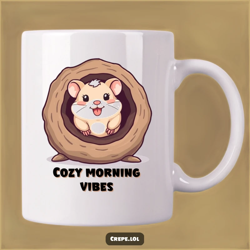 Funny Hamster Log Mug, A Cute and Hilarious Gift for Small Pet Lovers