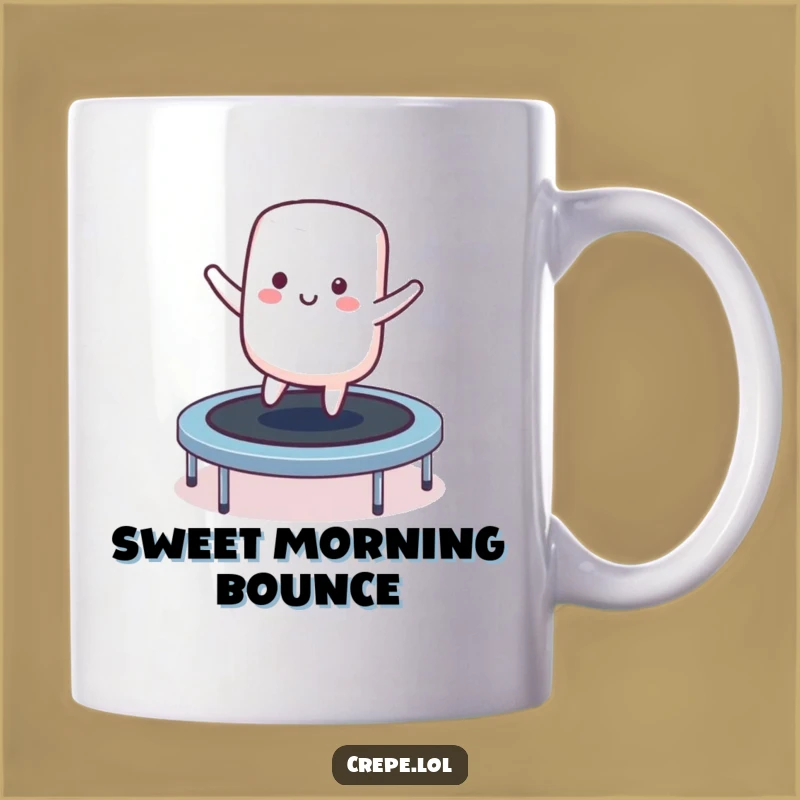 Funny Marshmallow Trampoline Mug - Bouncing Character Gift