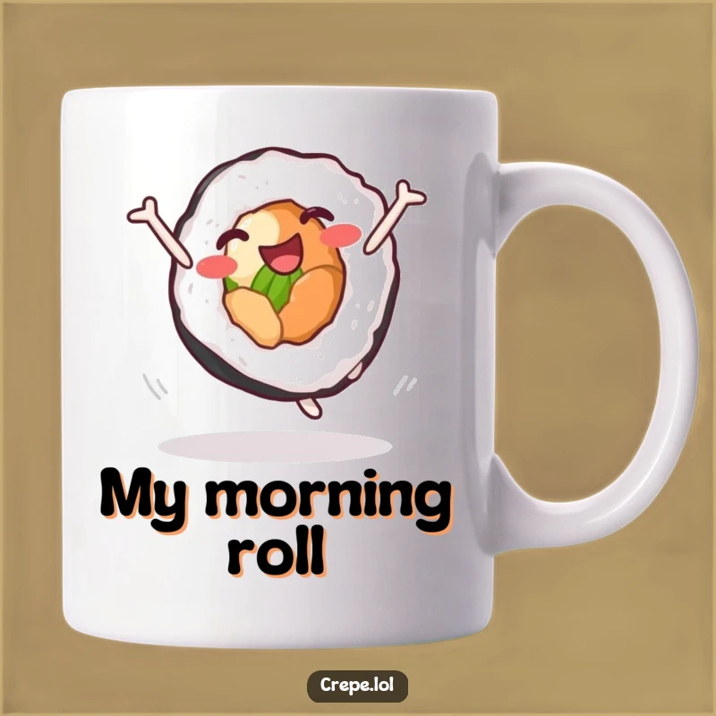 Funny Sushi Roll Cartwheel Mug: A Hilarious Foodie Gift for Sushi Lovers