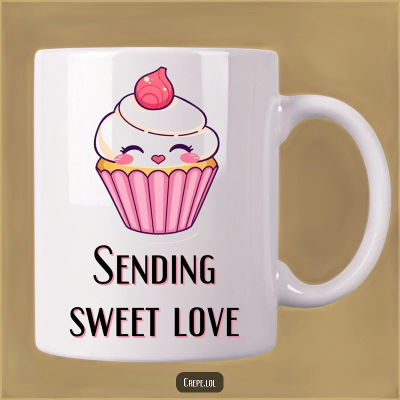 Funny Cupcake Kiss Mug - Sweet Character Gift