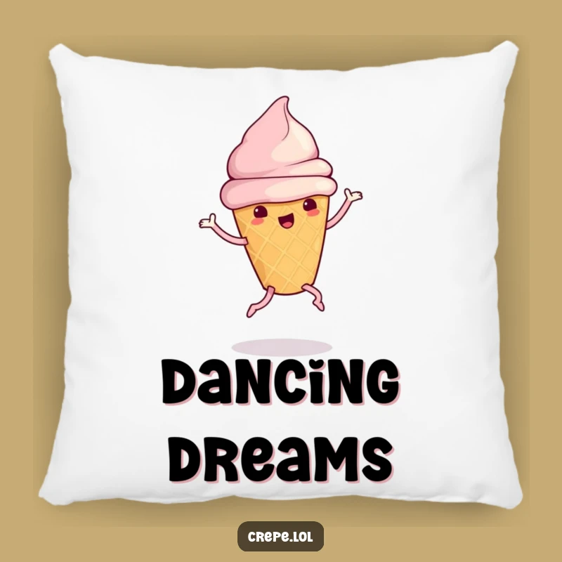 Funny Ice Cream Dance Pillow: Cozy Hilarious Dessert Comfort Gift