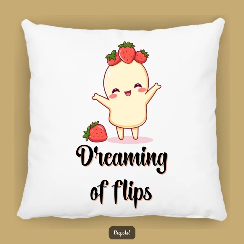 Funny Crepe Pillow with Strawberry Crown - Cozy Playful Gift Accent