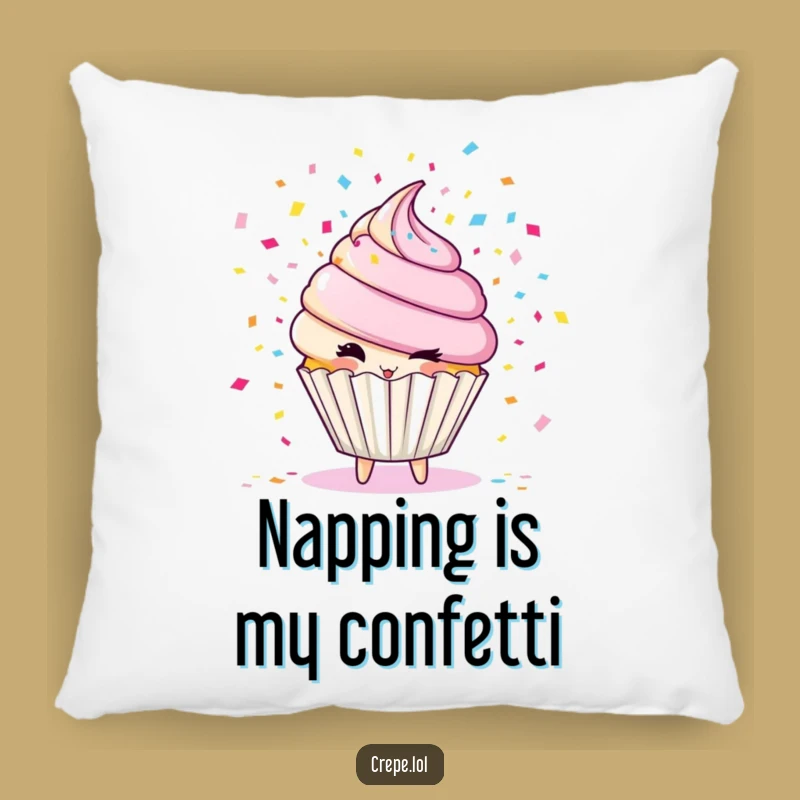 Funny Cupcake Confetti Pillow: Cozy Comfort with Festive Flair