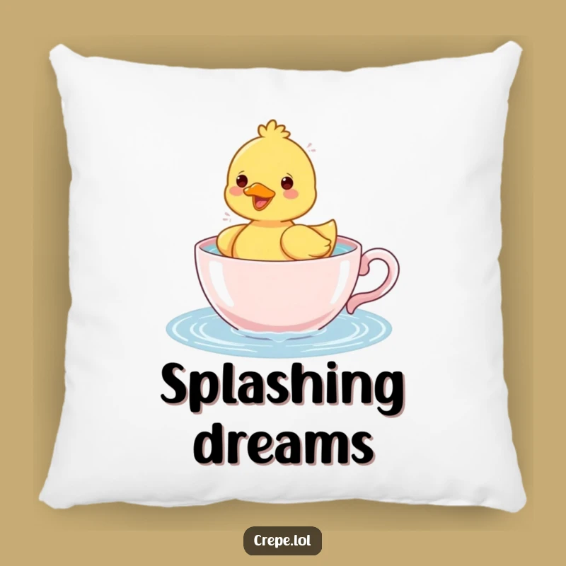Funny Duckling Teacup Pillow: Hilarious Splashy Comfort