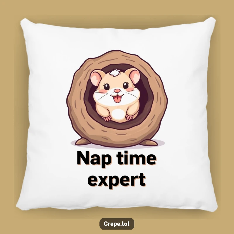 Funny Hamster Log Pillow, Cozy Comfort with a Cute Hamster Design
