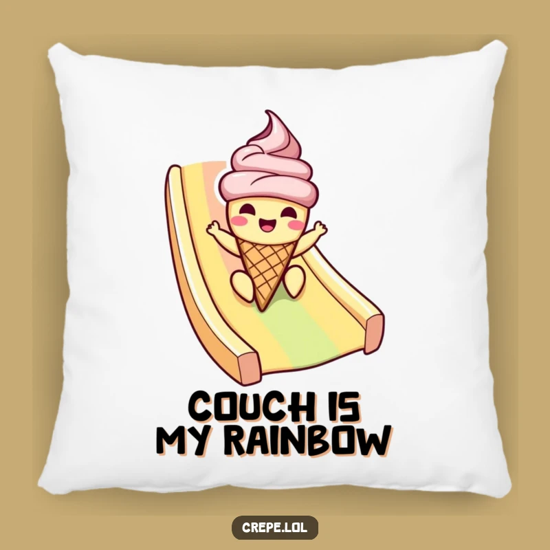 Funny Ice Cream Rainbow Pillow: Cozy Summer Decor for a Hilarious Gift