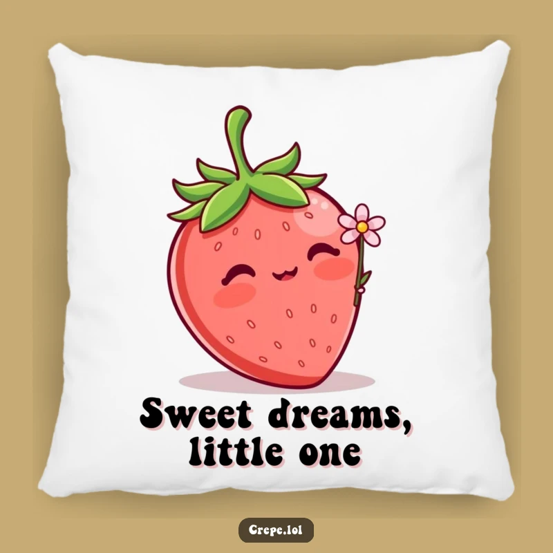 Funny Strawberry Flower Pillow: Cozy Blushing Berry Comfort with Sweet Love