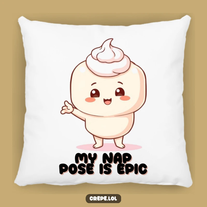 Funny Creamy Crepe Pillow - Comical Comfort Gift