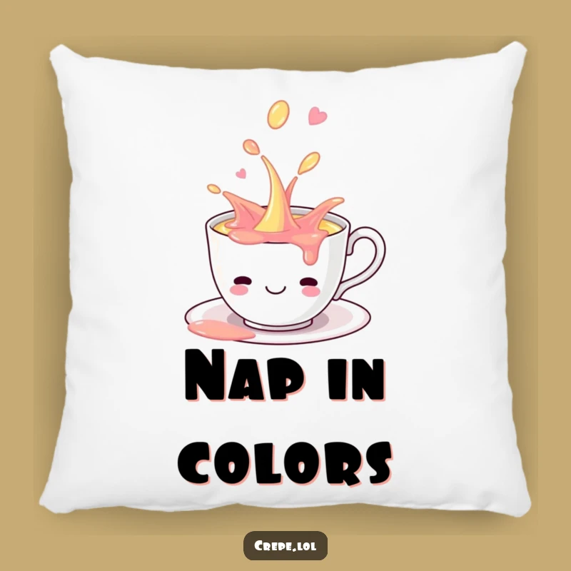 Funny Teacup Spill Pillow: Cuddle Up with Hilarious Playful Comfort!