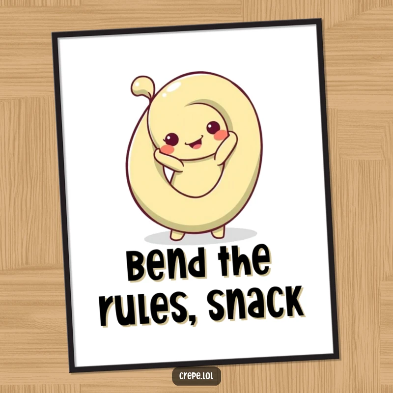 Funny Pretzel Pose Digital Art Print of a silly pretzel in a bendy pose, adding instant humor and quirky charm.