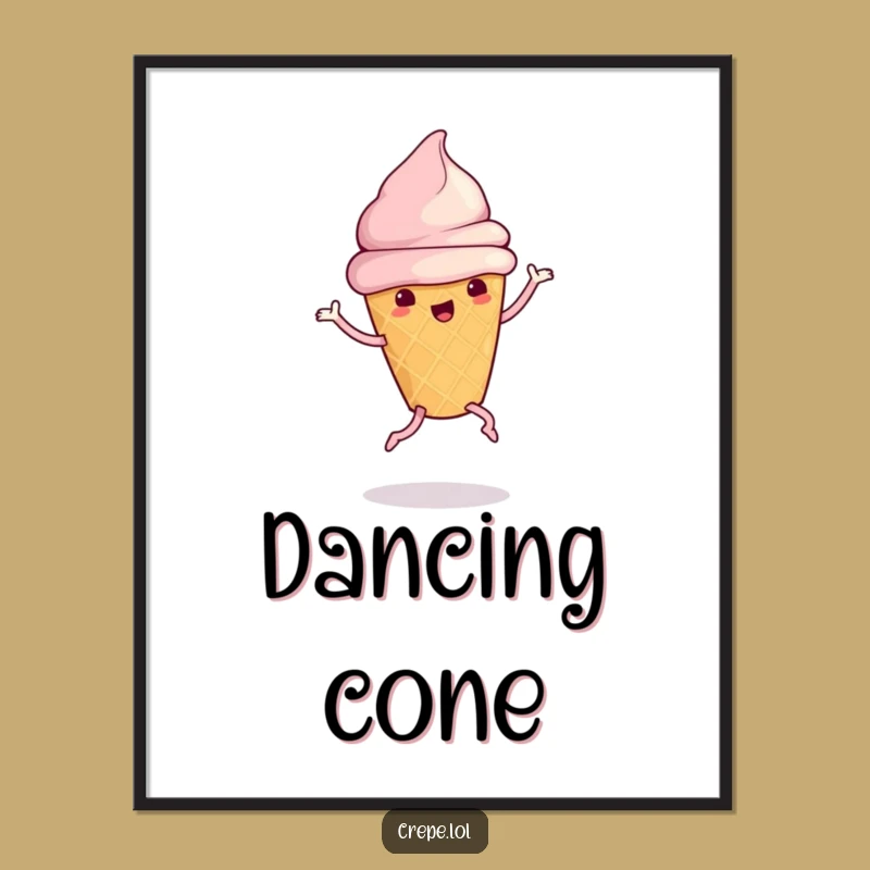 Funny Ice Cream Dance Digital Art: Cute Hilarious Dessert Download Gift