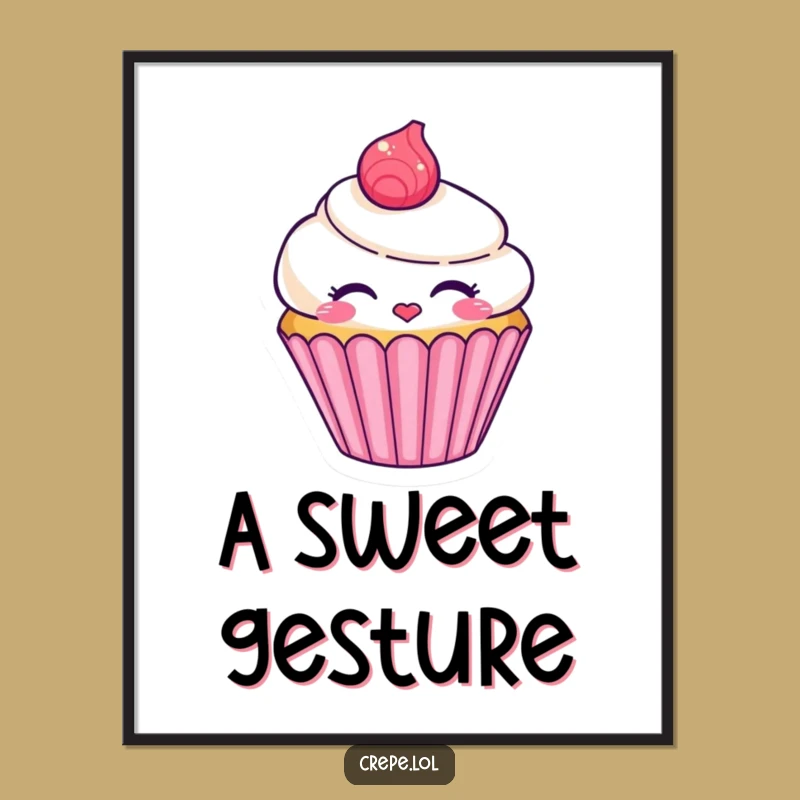 Funny Cupcake Kiss Digital Art - Sweet Character Download