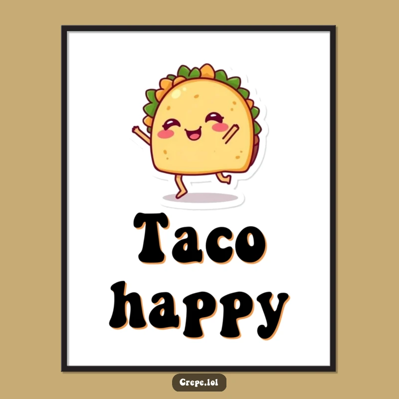 Funny Dancing Taco Digital Art: Hilarious Print for Fiesta Decor
