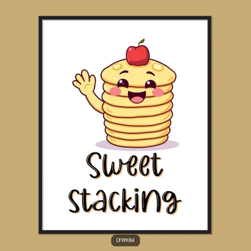 Funny Pancake Wave Digital Art: Instant Cheerful Download for Your Walls