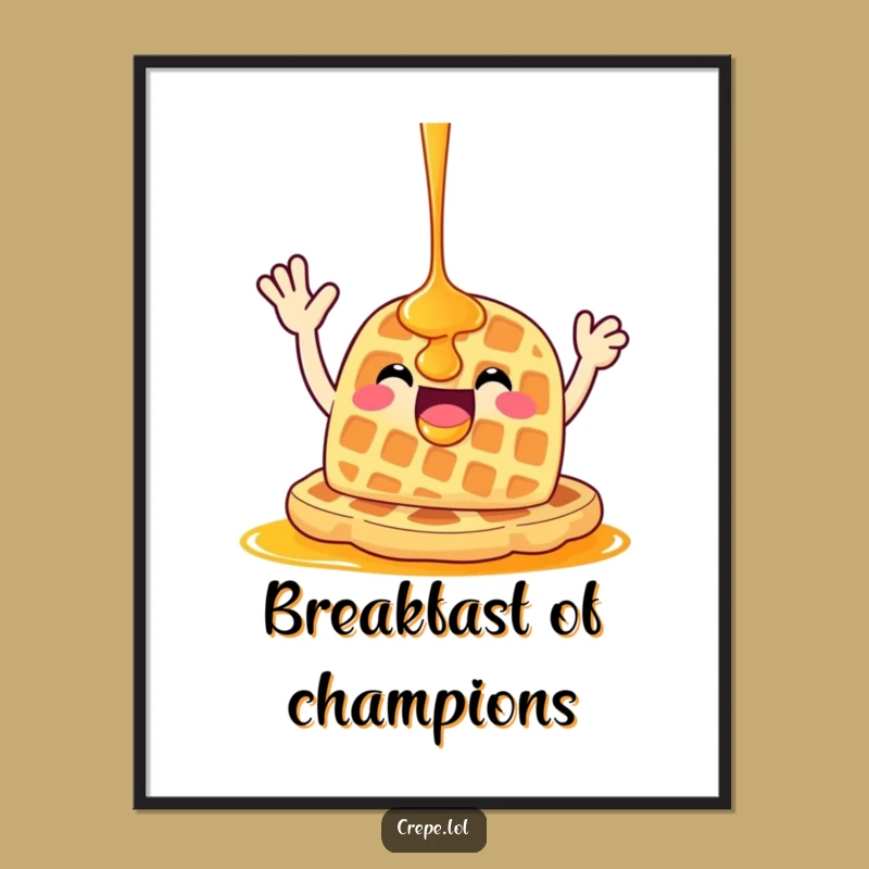 Funny Waffle Wave Digital Art: Bring Warm Waves to Your Space!