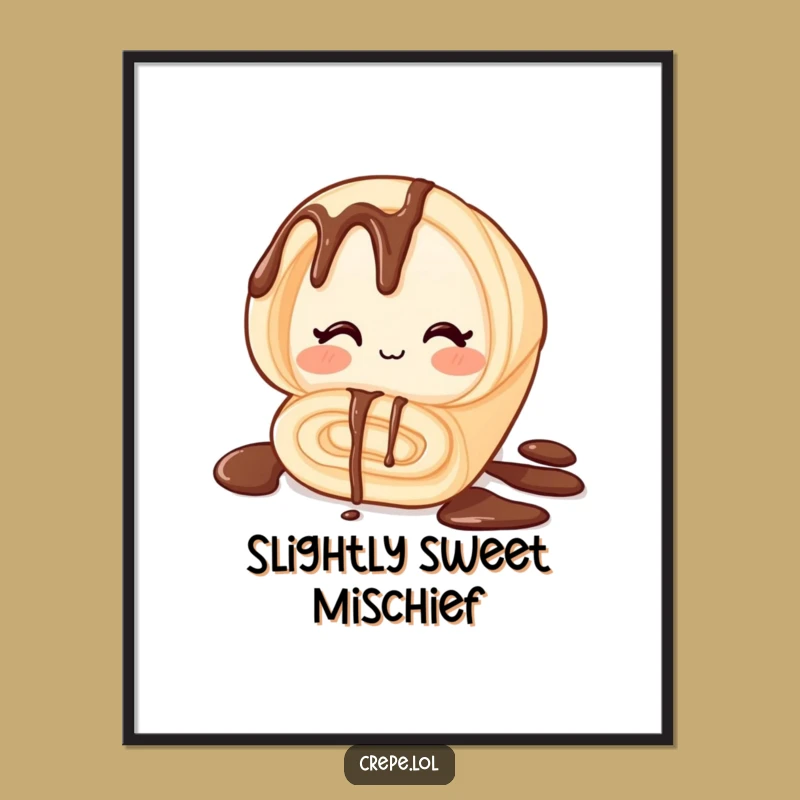 Funny Winking Chocolate Crepe Digital Art - Instant Humor for Your Walls Gift!