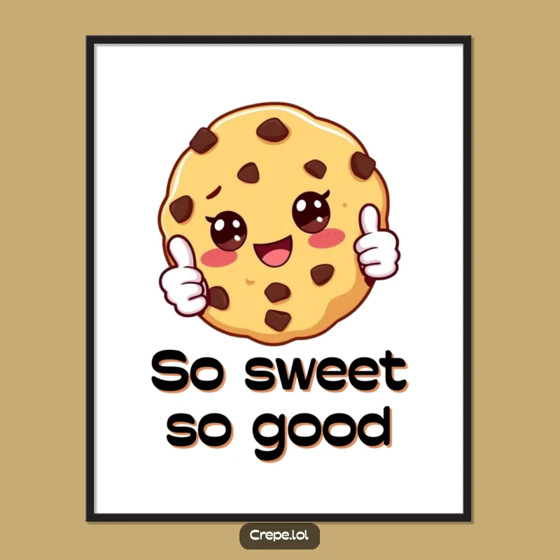 Printable Funny Cookie Thumbs Up Art: Instant Joyful Baked Decor Download