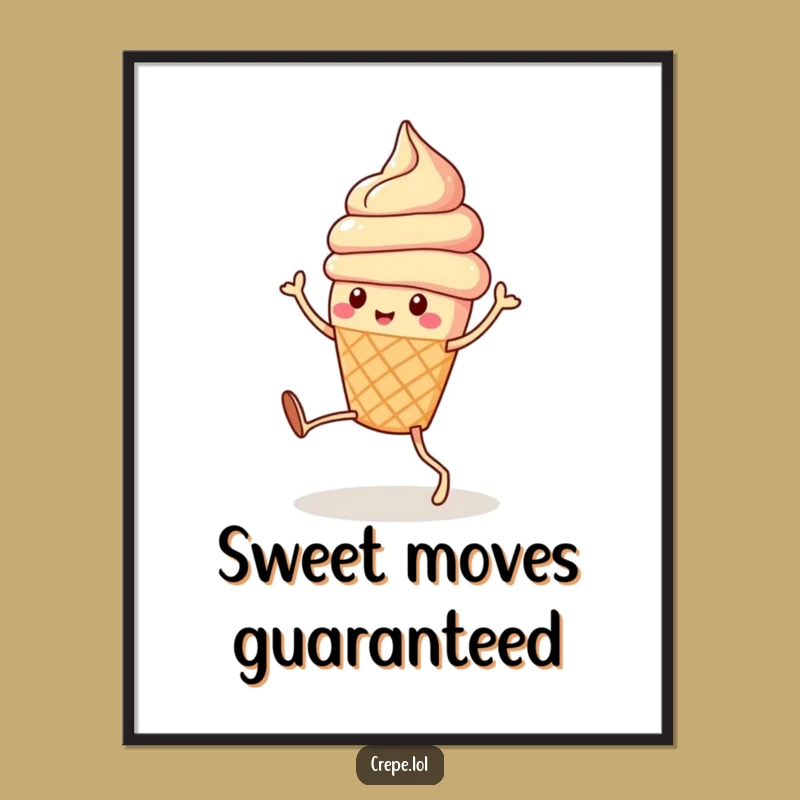 Funny Ice Cream Dance Digital Art: Bring Sweet Moves to Your Space!