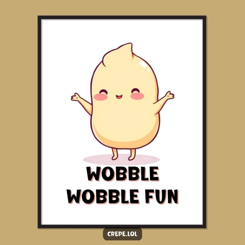 Instant Download Funny Wobbly Crepe Dancing Digital Art Print