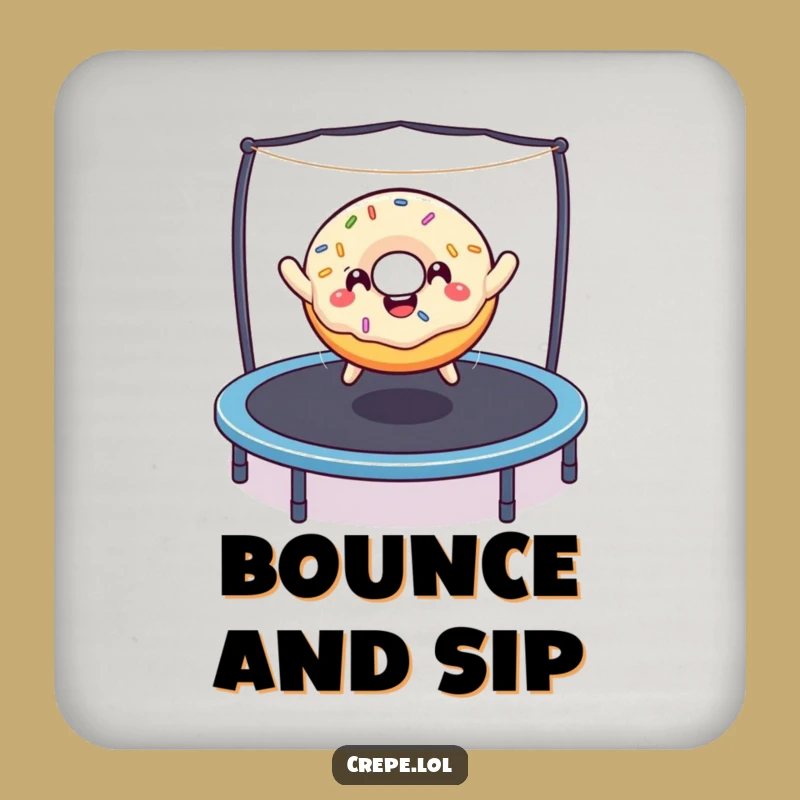 Funny Donut Trampoline Coasters: Protect Surfaces with Hilarious Sprinkled Style!