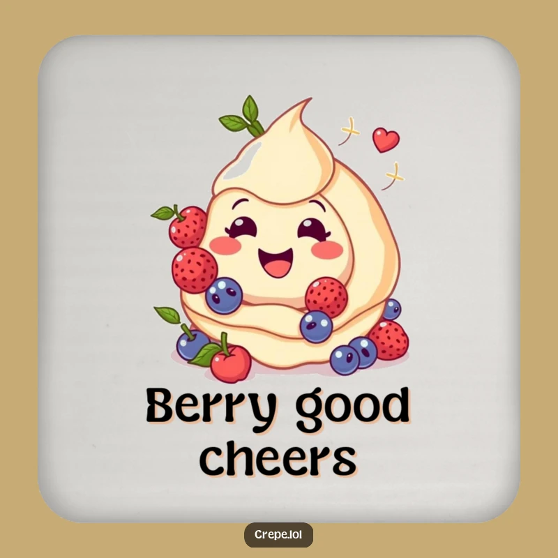 Funny Berry Crepe Coaster - Protect Surfaces with Fun Gift!