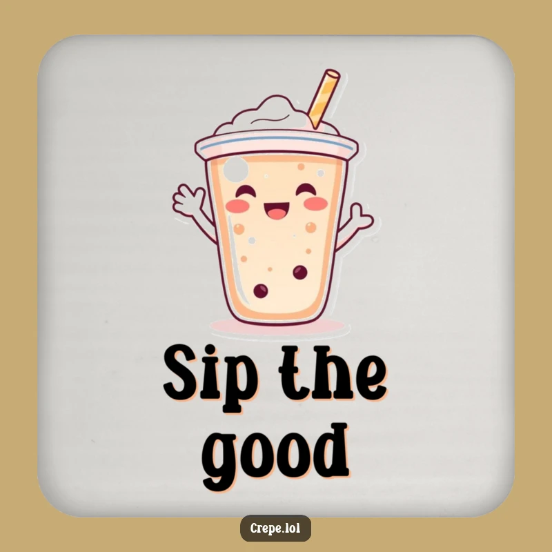 Funny Bubble Tea Wave Coaster: Protect Surfaces with Cheerful Charm