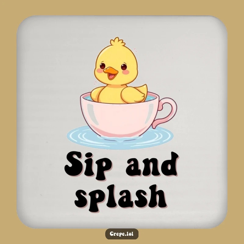Funny Duckling Teacup Coaster: Hilarious Splashy Protector
