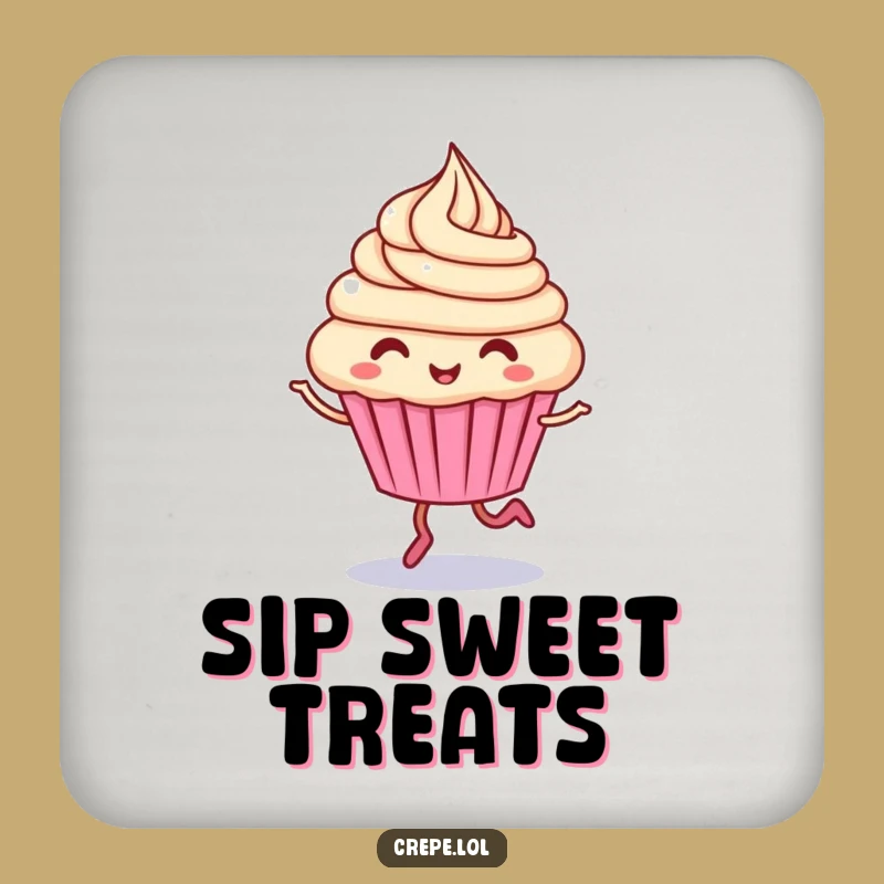 Funny Giggling Cupcake Coaster: Protect Surfaces with Sweet Charm