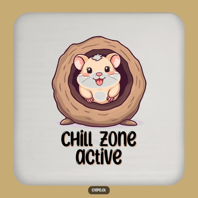 Funny Hamster Log Coaster, Protect Surfaces with Adorable Pet Art