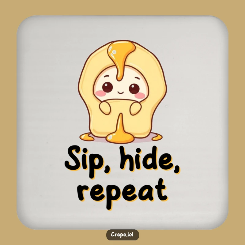 Funny Shy Banana Crepe Drink Coaster: Protect Surfaces with Subtlety