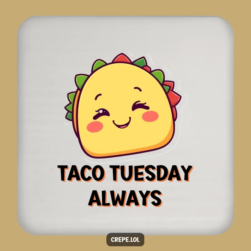 Funny Taco Coaster: Cheesy Grin Drink Protector Gift