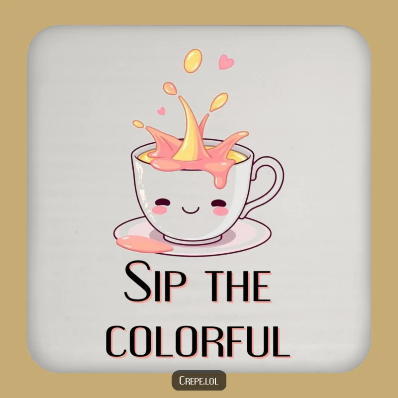 Funny Teacup Spill Coasters: Protect Surfaces with Hilarious Playful Style!