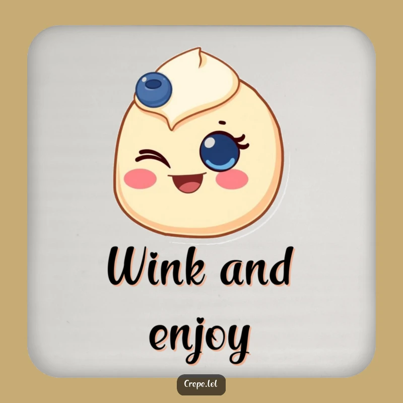Funny Winking Crepe Coaster - Joyful Drink Accessory