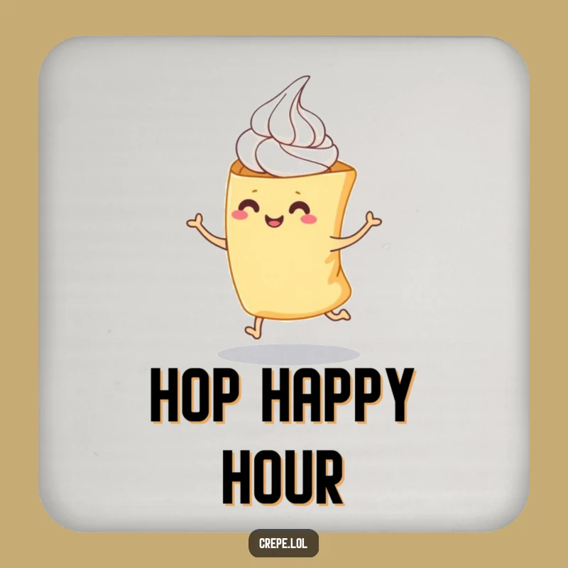 Funny Hopping Crepe Coaster - Protect Surfaces with Playful Charm Gift!